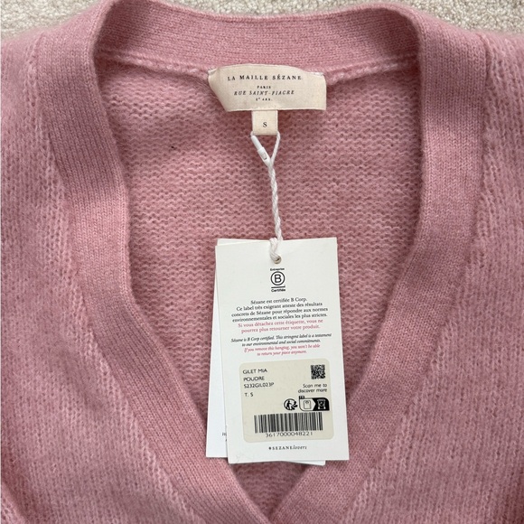 Sezane Mia Sweater Wool Pink S - Picture 4 of 5